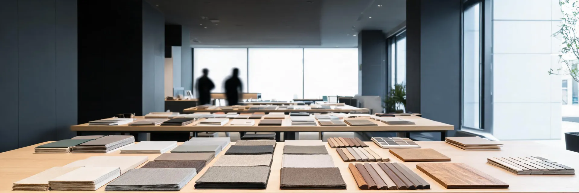 Japanese engineered performance fabric studio with layered upholstery swatches